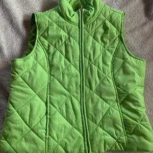 Bright green quilted vest
